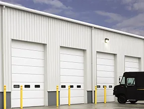 Overhead doors on a commercial building